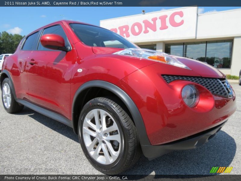 Cayenne Red / Black/Red w/Silver Trim 2011 Nissan Juke SL AWD