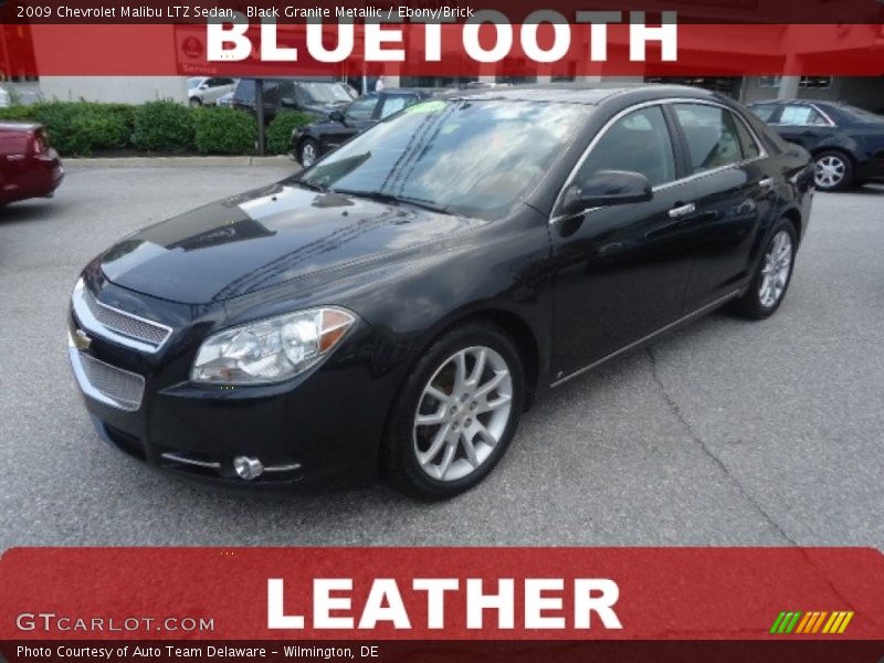 Black Granite Metallic / Ebony/Brick 2009 Chevrolet Malibu LTZ Sedan