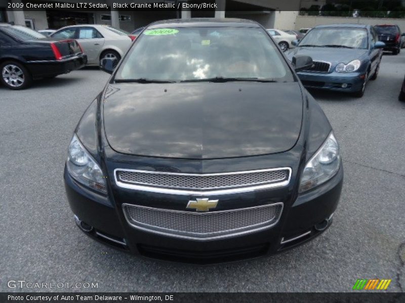 Black Granite Metallic / Ebony/Brick 2009 Chevrolet Malibu LTZ Sedan