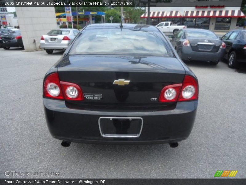 Black Granite Metallic / Ebony/Brick 2009 Chevrolet Malibu LTZ Sedan