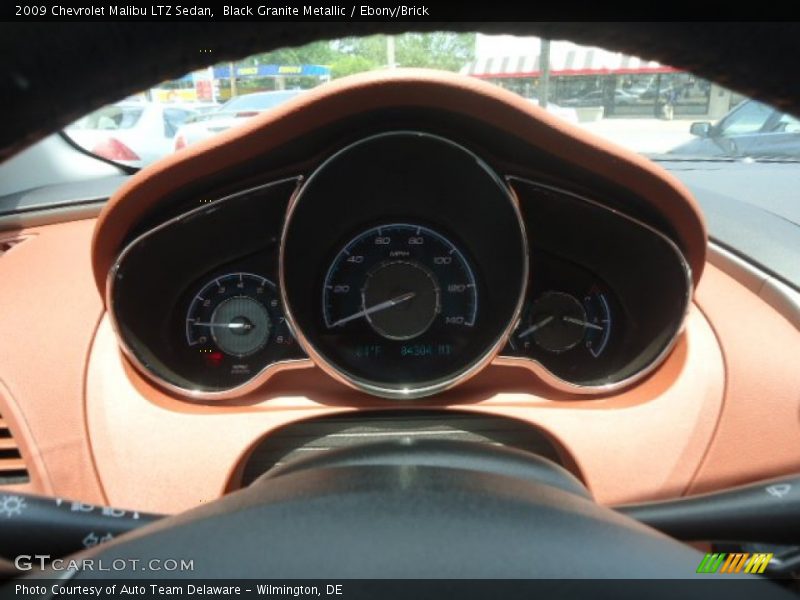Black Granite Metallic / Ebony/Brick 2009 Chevrolet Malibu LTZ Sedan