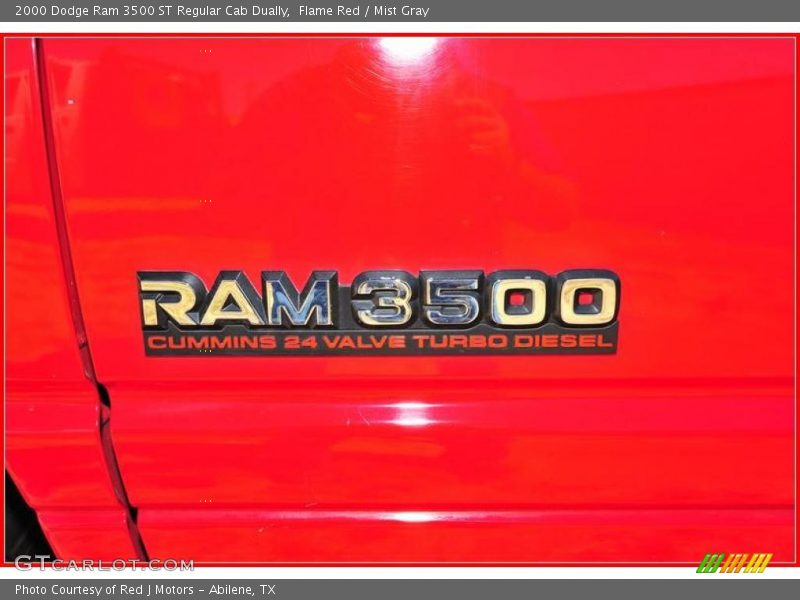 Flame Red / Mist Gray 2000 Dodge Ram 3500 ST Regular Cab Dually
