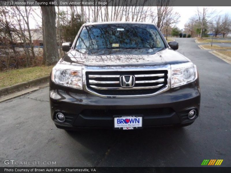 Dark Amber Metallic / Beige 2012 Honda Pilot Touring 4WD