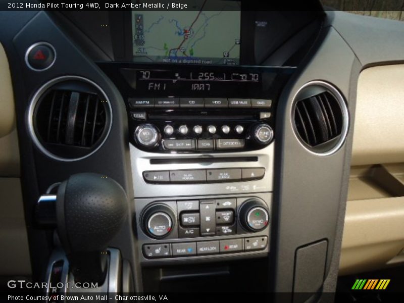 Dark Amber Metallic / Beige 2012 Honda Pilot Touring 4WD