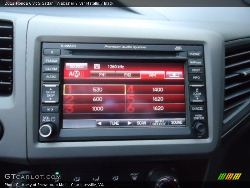 Alabaster Silver Metallic / Black 2012 Honda Civic Si Sedan