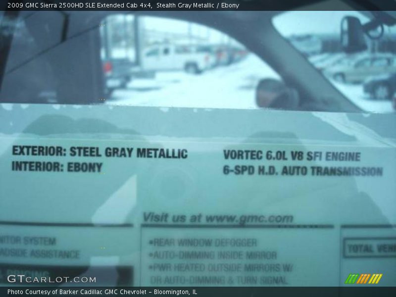 Stealth Gray Metallic / Ebony 2009 GMC Sierra 2500HD SLE Extended Cab 4x4