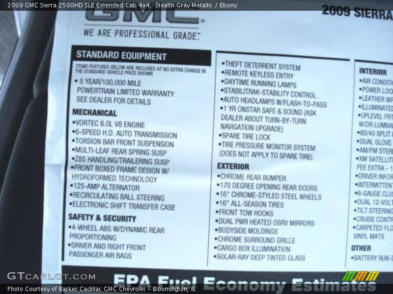 Stealth Gray Metallic / Ebony 2009 GMC Sierra 2500HD SLE Extended Cab 4x4