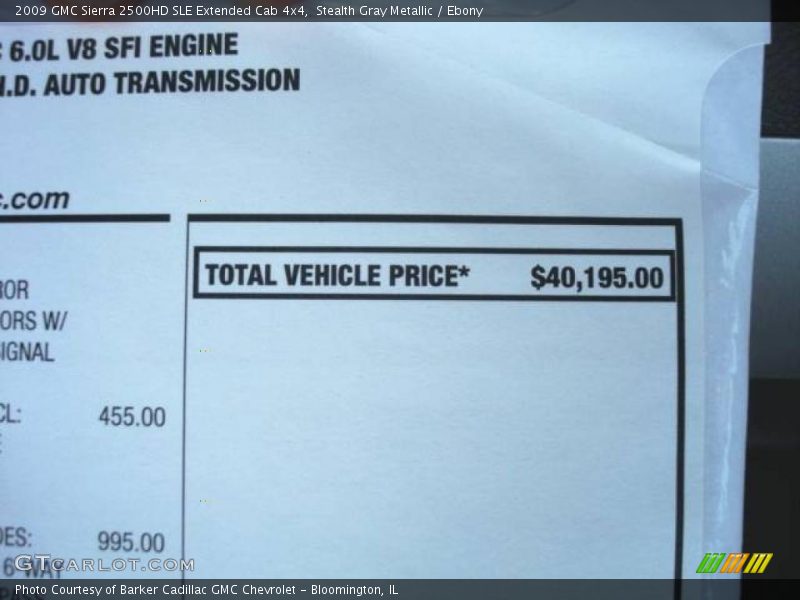 Stealth Gray Metallic / Ebony 2009 GMC Sierra 2500HD SLE Extended Cab 4x4