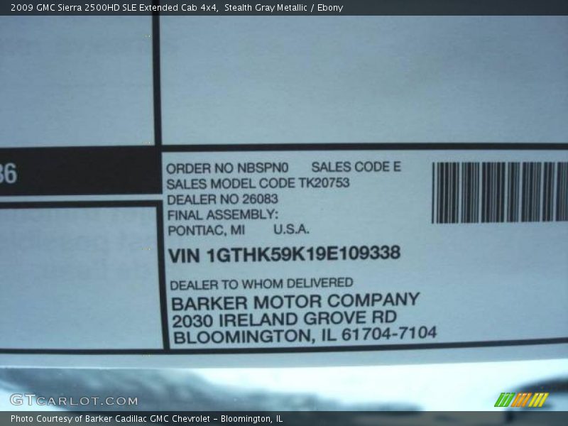 Stealth Gray Metallic / Ebony 2009 GMC Sierra 2500HD SLE Extended Cab 4x4