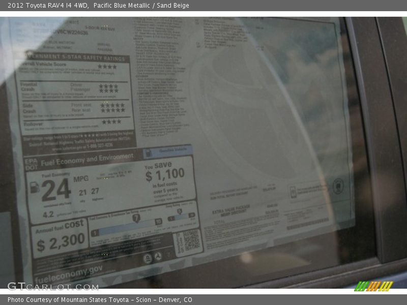 Pacific Blue Metallic / Sand Beige 2012 Toyota RAV4 I4 4WD