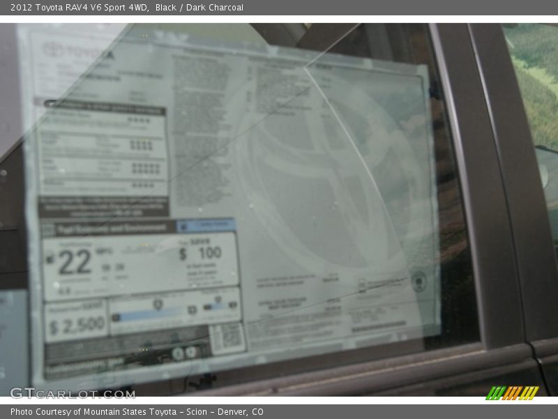Black / Dark Charcoal 2012 Toyota RAV4 V6 Sport 4WD