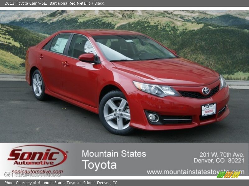 Barcelona Red Metallic / Black 2012 Toyota Camry SE