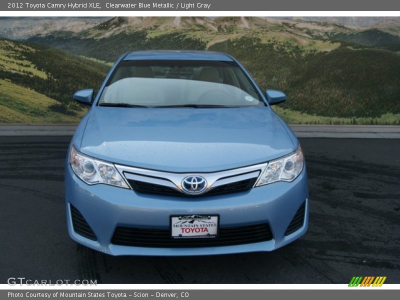 Clearwater Blue Metallic / Light Gray 2012 Toyota Camry Hybrid XLE