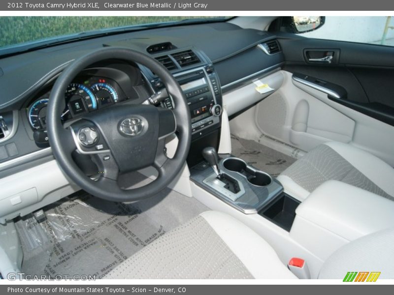 Clearwater Blue Metallic / Light Gray 2012 Toyota Camry Hybrid XLE
