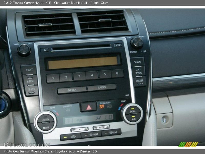 Clearwater Blue Metallic / Light Gray 2012 Toyota Camry Hybrid XLE