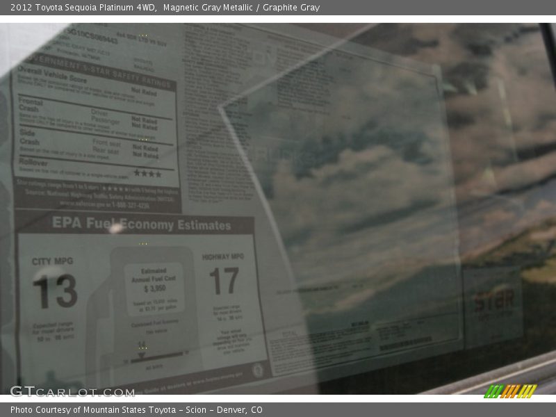 Magnetic Gray Metallic / Graphite Gray 2012 Toyota Sequoia Platinum 4WD