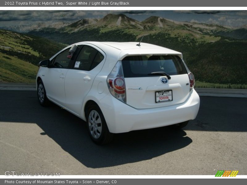 Super White / Light Blue Gray/Black 2012 Toyota Prius c Hybrid Two