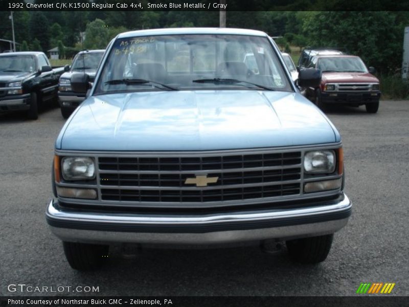 Smoke Blue Metallic / Gray 1992 Chevrolet C/K K1500 Regular Cab 4x4