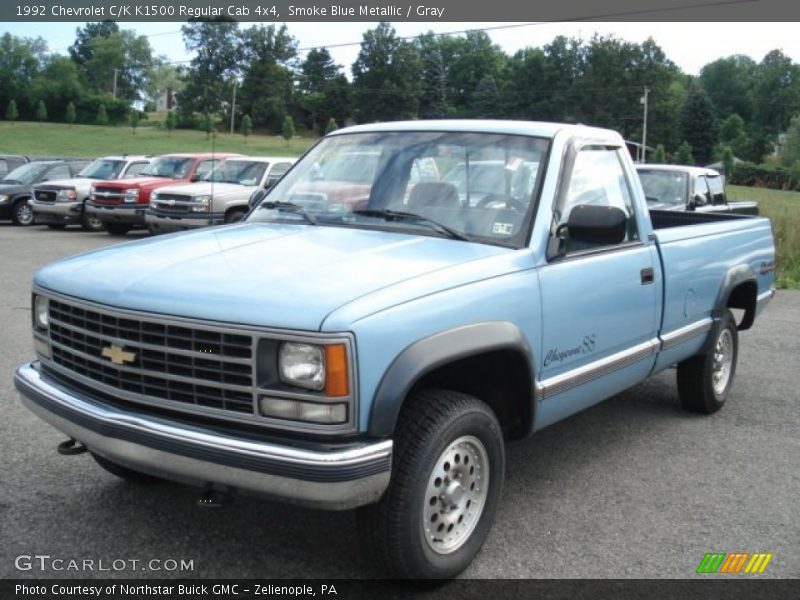 Smoke Blue Metallic / Gray 1992 Chevrolet C/K K1500 Regular Cab 4x4