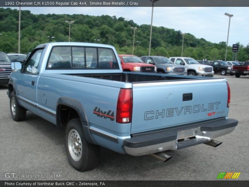 Smoke Blue Metallic / Gray 1992 Chevrolet C/K K1500 Regular Cab 4x4