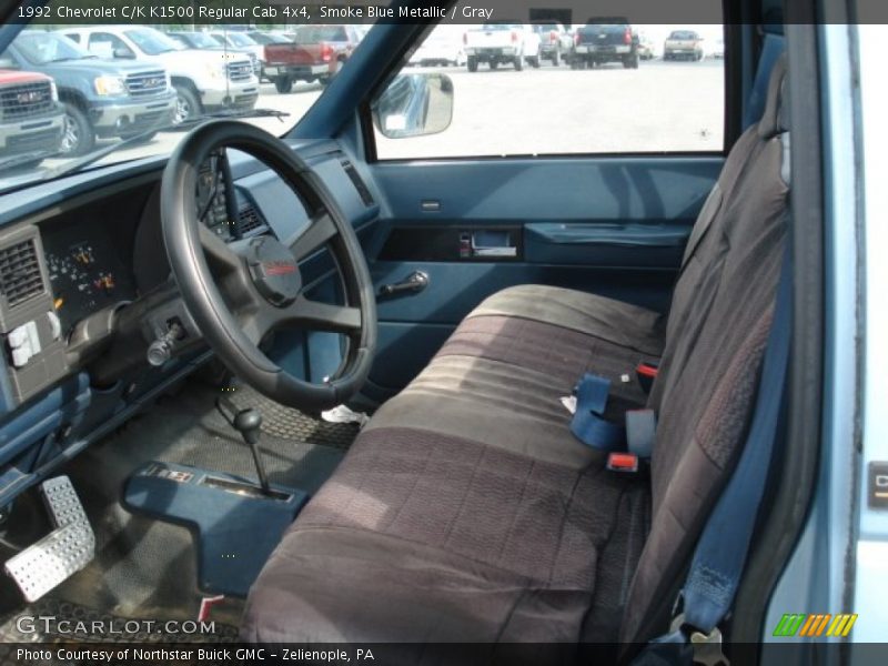 Smoke Blue Metallic / Gray 1992 Chevrolet C/K K1500 Regular Cab 4x4
