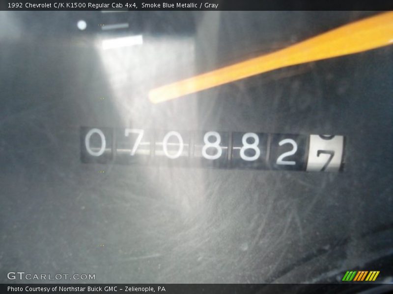 Smoke Blue Metallic / Gray 1992 Chevrolet C/K K1500 Regular Cab 4x4
