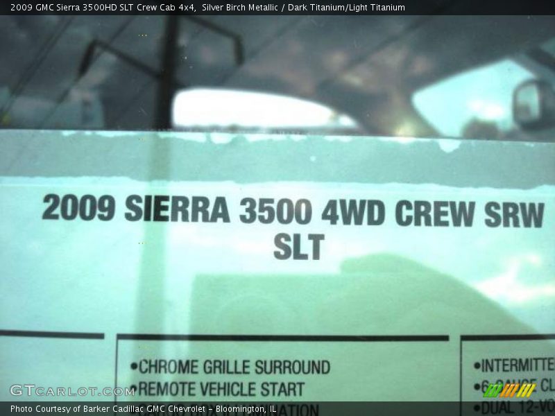 Silver Birch Metallic / Dark Titanium/Light Titanium 2009 GMC Sierra 3500HD SLT Crew Cab 4x4
