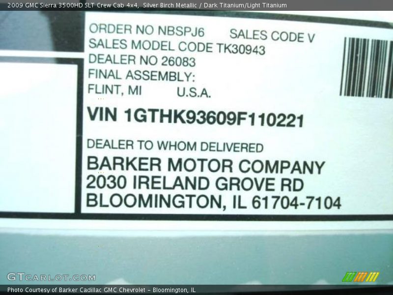 Silver Birch Metallic / Dark Titanium/Light Titanium 2009 GMC Sierra 3500HD SLT Crew Cab 4x4
