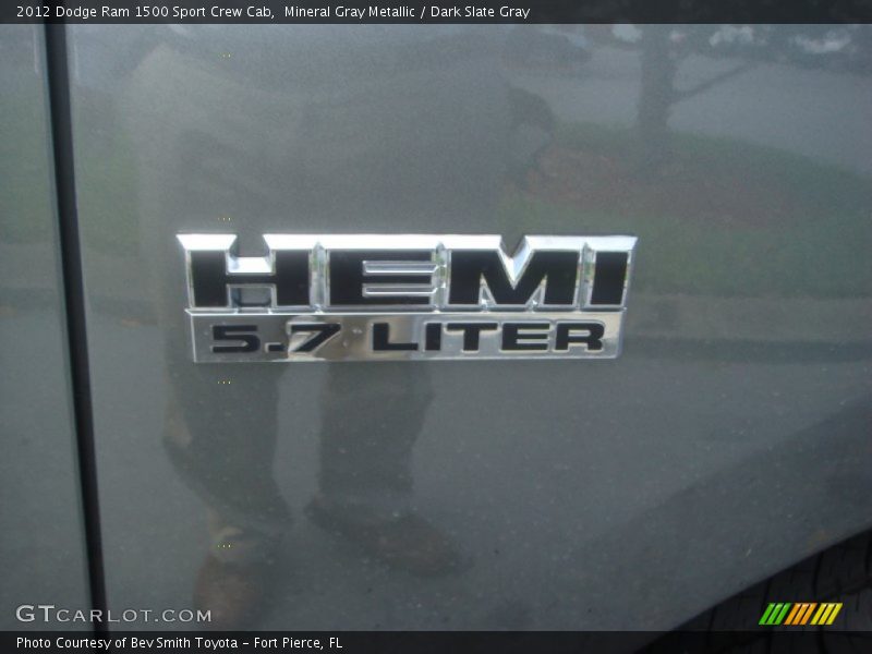 Mineral Gray Metallic / Dark Slate Gray 2012 Dodge Ram 1500 Sport Crew Cab