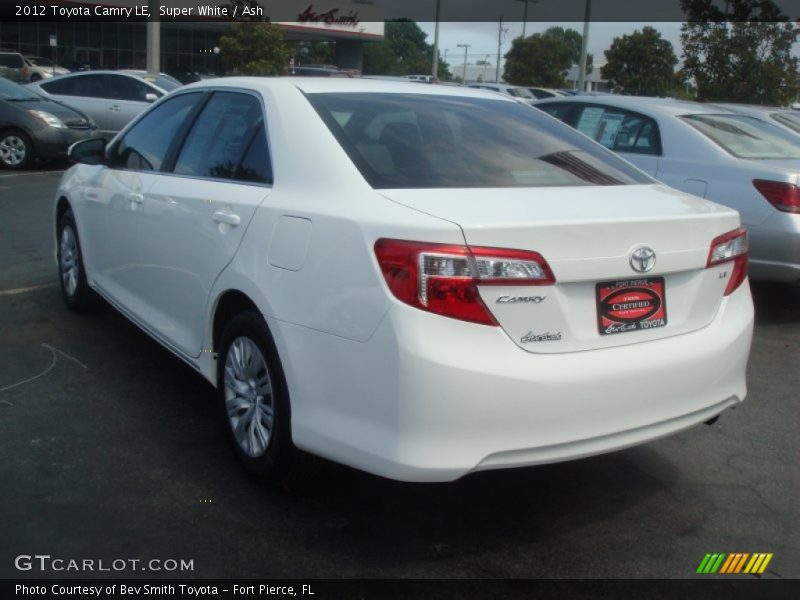 Super White / Ash 2012 Toyota Camry LE
