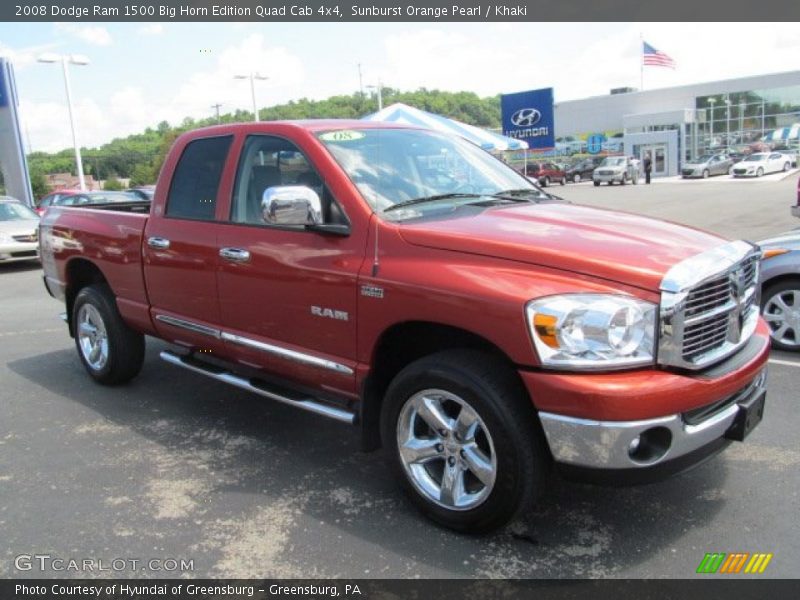 Sunburst Orange Pearl / Khaki 2008 Dodge Ram 1500 Big Horn Edition Quad Cab 4x4