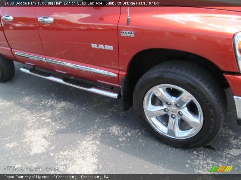 Sunburst Orange Pearl / Khaki 2008 Dodge Ram 1500 Big Horn Edition Quad Cab 4x4