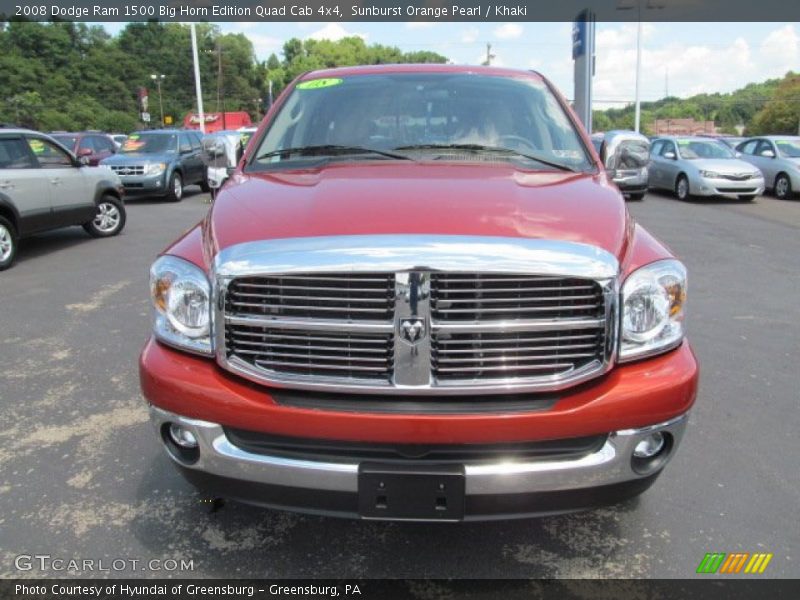 Sunburst Orange Pearl / Khaki 2008 Dodge Ram 1500 Big Horn Edition Quad Cab 4x4