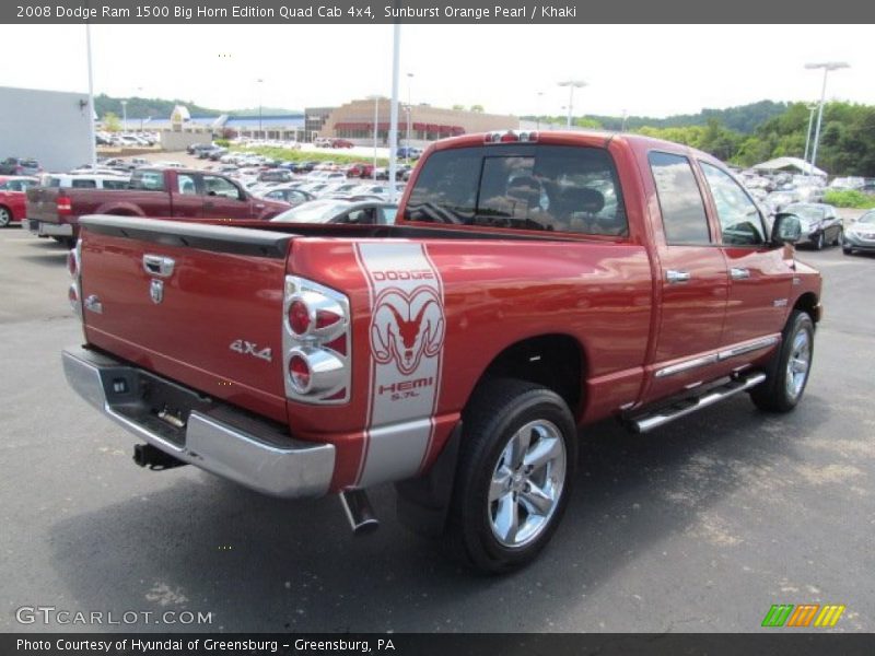 Sunburst Orange Pearl / Khaki 2008 Dodge Ram 1500 Big Horn Edition Quad Cab 4x4