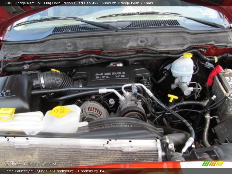 Sunburst Orange Pearl / Khaki 2008 Dodge Ram 1500 Big Horn Edition Quad Cab 4x4