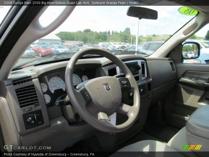 Sunburst Orange Pearl / Khaki 2008 Dodge Ram 1500 Big Horn Edition Quad Cab 4x4