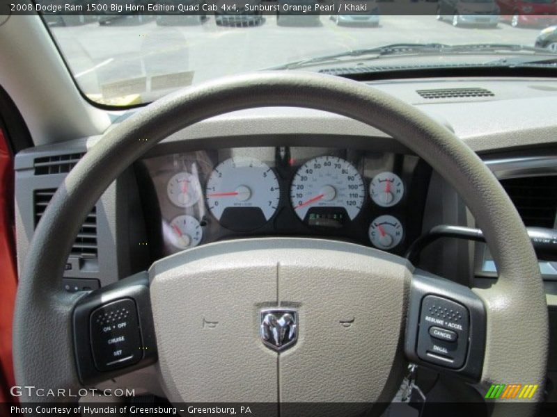 Sunburst Orange Pearl / Khaki 2008 Dodge Ram 1500 Big Horn Edition Quad Cab 4x4