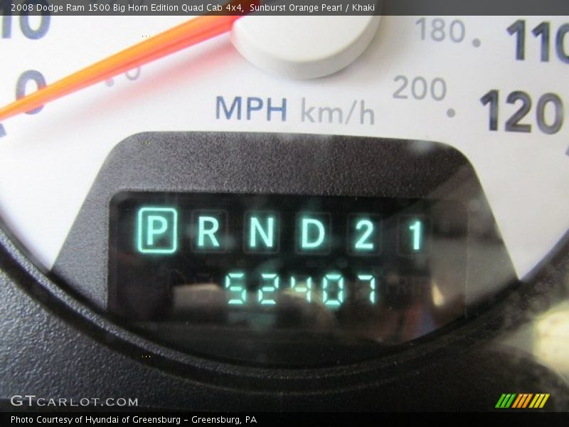 Sunburst Orange Pearl / Khaki 2008 Dodge Ram 1500 Big Horn Edition Quad Cab 4x4