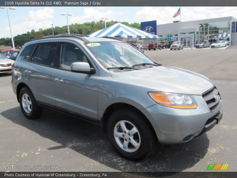 Platinum Sage / Gray 2008 Hyundai Santa Fe GLS 4WD