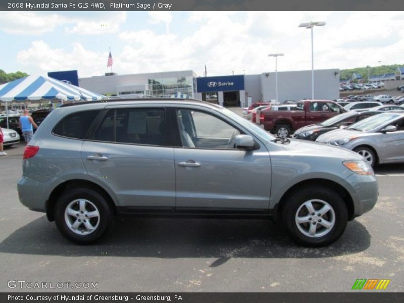Platinum Sage / Gray 2008 Hyundai Santa Fe GLS 4WD