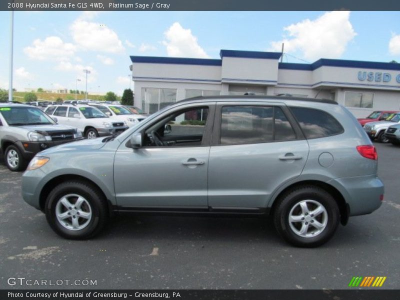 Platinum Sage / Gray 2008 Hyundai Santa Fe GLS 4WD