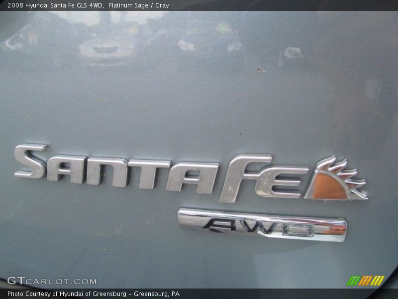 Platinum Sage / Gray 2008 Hyundai Santa Fe GLS 4WD