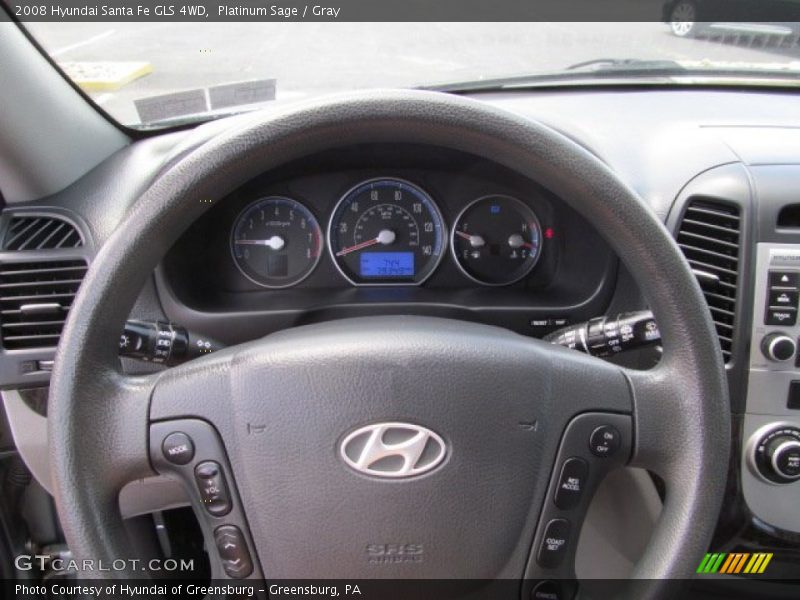 Platinum Sage / Gray 2008 Hyundai Santa Fe GLS 4WD