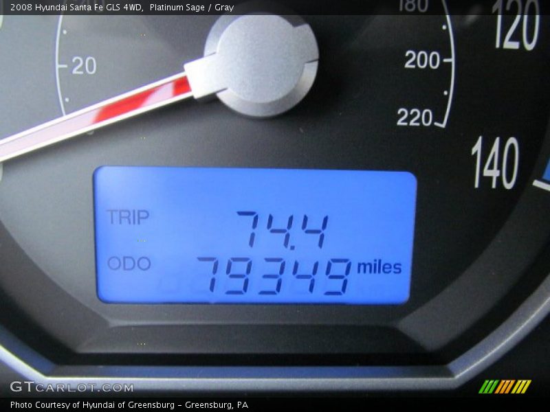 Platinum Sage / Gray 2008 Hyundai Santa Fe GLS 4WD