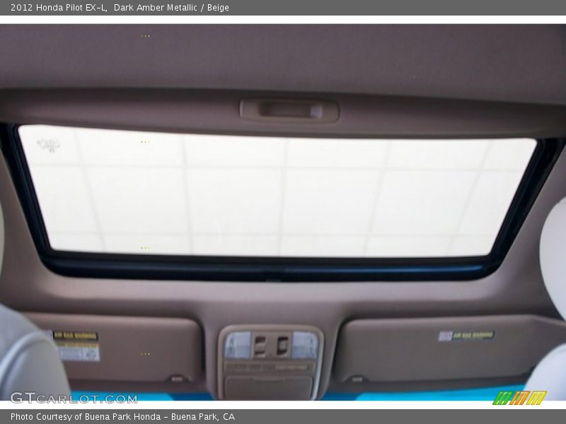 Dark Amber Metallic / Beige 2012 Honda Pilot EX-L