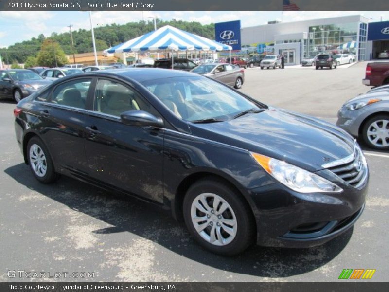 Pacific Blue Pearl / Gray 2013 Hyundai Sonata GLS