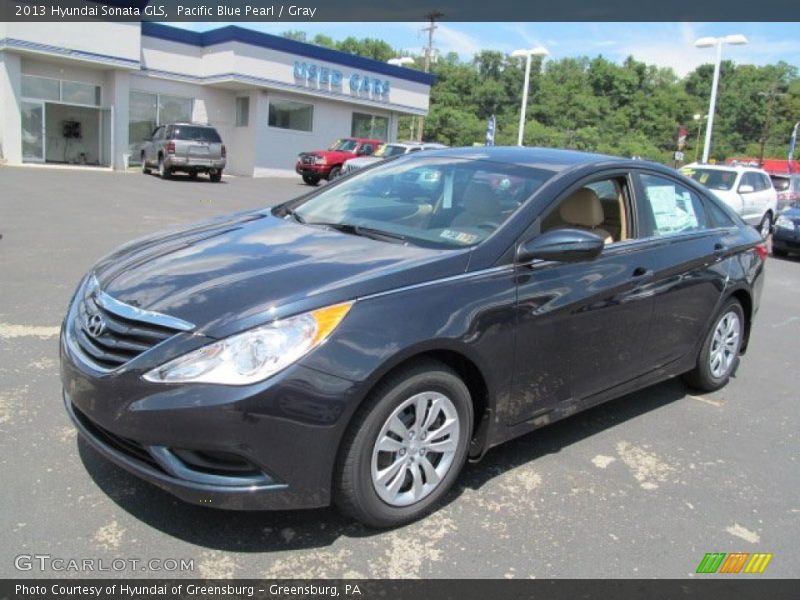 Pacific Blue Pearl / Gray 2013 Hyundai Sonata GLS
