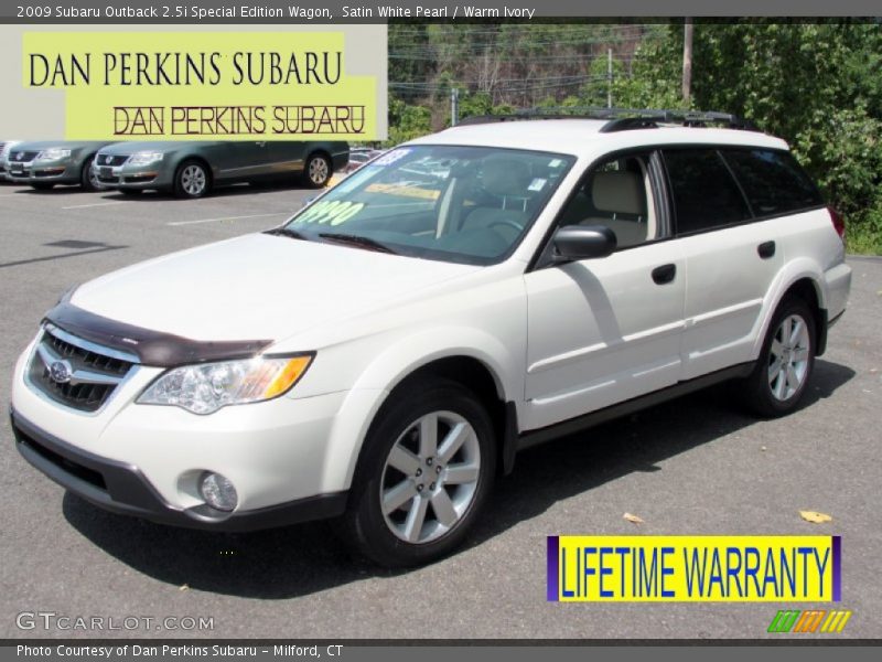 Satin White Pearl / Warm Ivory 2009 Subaru Outback 2.5i Special Edition Wagon