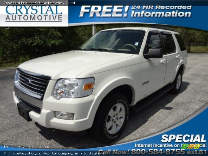 White Suede / Camel 2008 Ford Explorer XLT