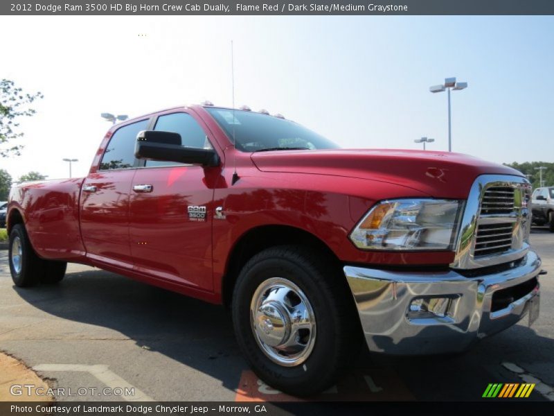 Flame Red / Dark Slate/Medium Graystone 2012 Dodge Ram 3500 HD Big Horn Crew Cab Dually